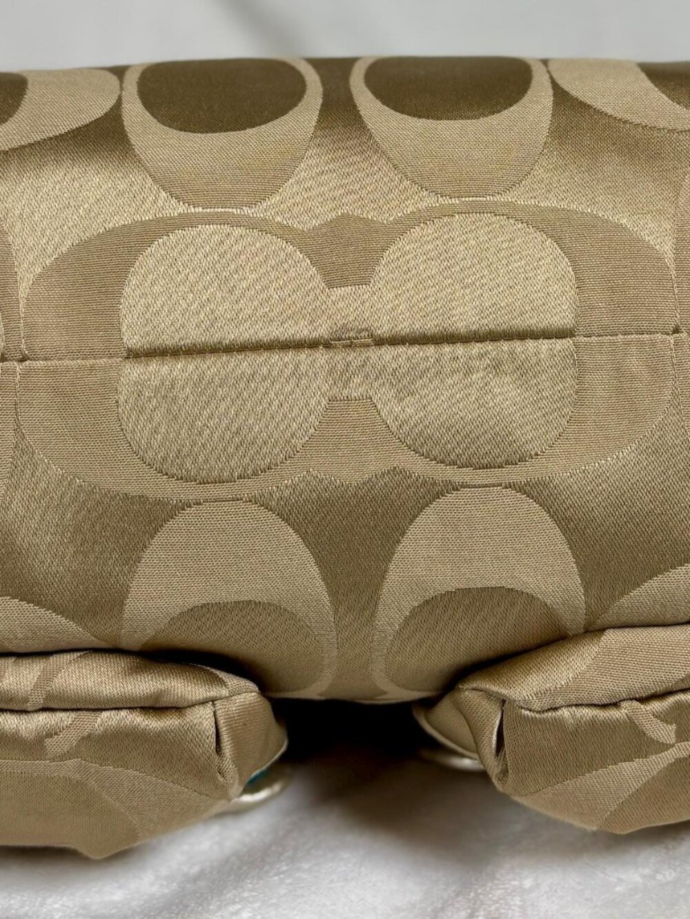 Y2K Coach Poppy Signature Sateen Pocket Hobo in Metallic Gold with Charms - Picture 7 of 13
